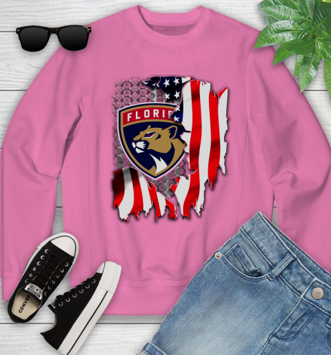 Florida Panthers NHL Hockey American Flag Youth Sweatshirt 6