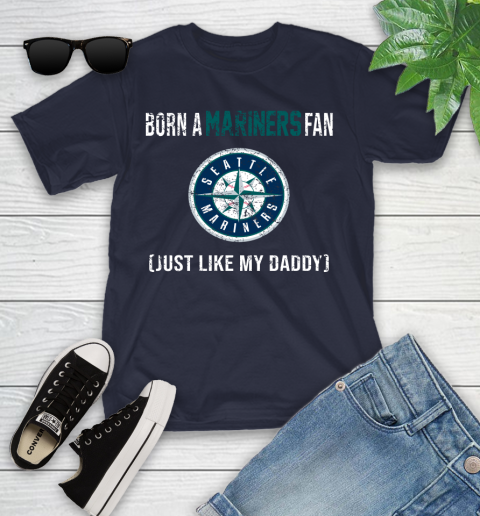 MLB Baseball Seattle Mariners Loyal Fan Just Like My Daddy Shirt Youth T-Shirt 2