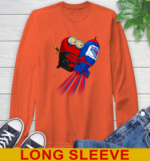 NHL Hockey New York Rangers Deadpool Minion Marvel Shirt Long Sleeve T-Shirt 4