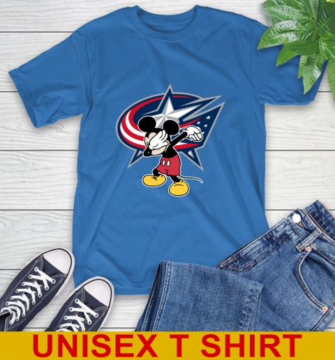 Columbus Blue Jackets NHL Hockey Dabbing Mickey Disney Sports T-Shirt 9