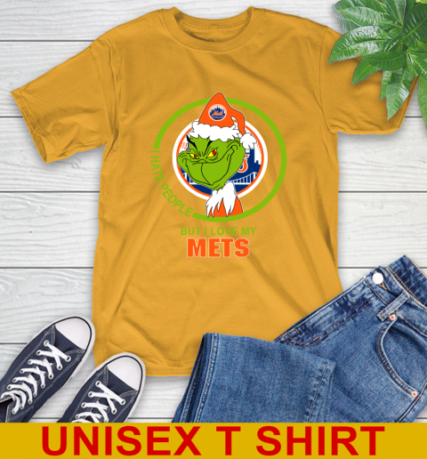 New York Mets MLB Christmas Grinch I Hate People But I Love My Favorite Baseball Team T-Shirt 3