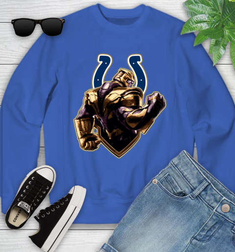 NFL Thanos Avengers Endgame Football Sports Indianapolis Colts Youth Sweatshirt 8