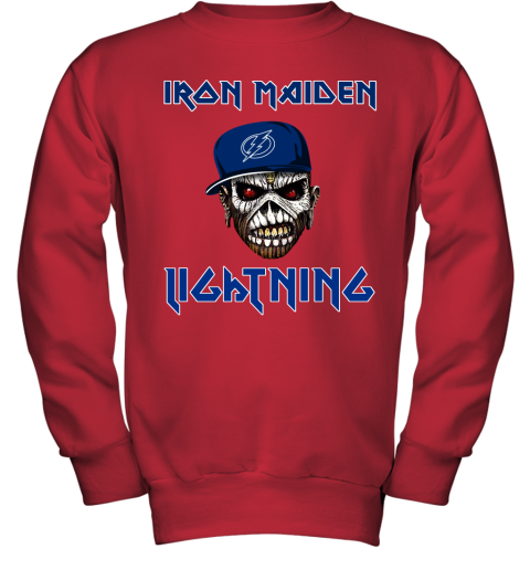 NHL Tampa Bay Lightning Iron Maiden Rock Band Music Hockey Sports QvmzA7OKnCv youth sweatshirt 47 95 151514 front red