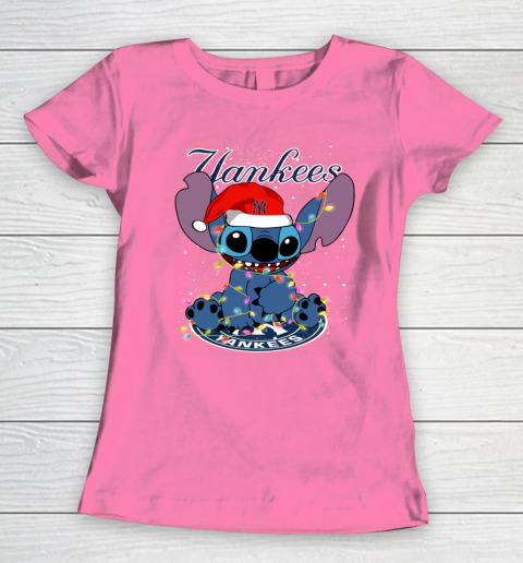 New York Yankees MLB noel stitch Baseball Christmas Women's T-Shirt 9