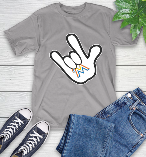 Miami Marlins MLB Baseball Mickey Rock Hand Disney T-Shirt 6