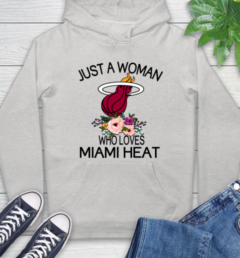 NBA Just A Woman Who Loves Miami Heat Basketball Sports Hoodie