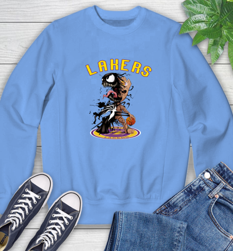 NBA Los Angeles Lakers Basketball Venom Groot Guardians Of The Galaxy Sweatshirt 11