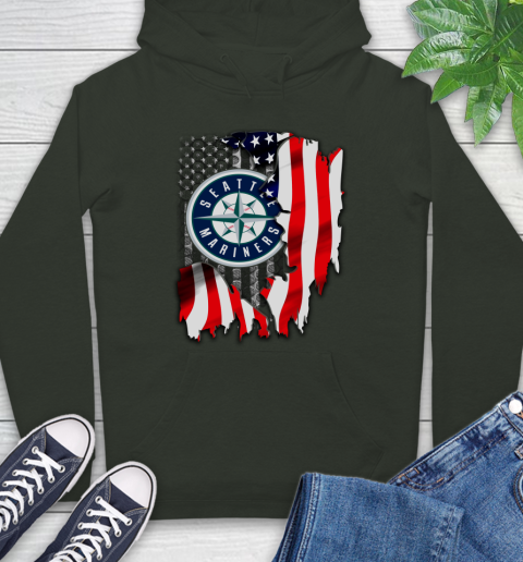 Seattle Mariners MLB Baseball American Flag Hoodie 12