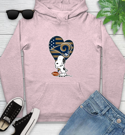 Los Angeles Rams NFL Football The Peanuts Movie Adorable Snoopy Youth Hoodie 10