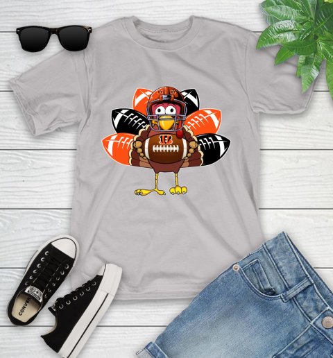 Cincinnati Bengals Turkey Thanksgiving Day Youth T-Shirt 12