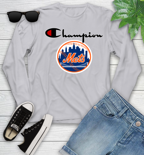 MLB Baseball New York Mets Champion Shirt Youth Long Sleeve 3