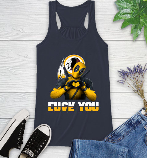 NHL Washington Redskins Deadpool Love You Fuck You Football Sports Racerback Tank 10
