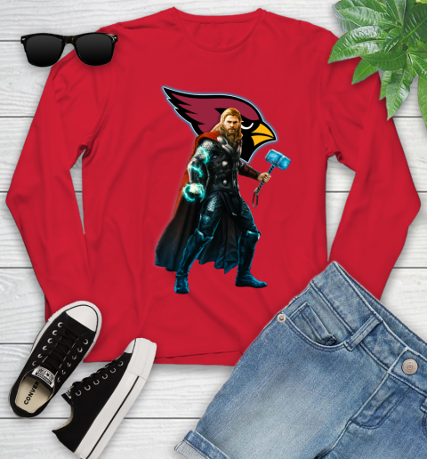 NFL Thor Avengers Endgame Football Arizona Cardinals Youth Long Sleeve 11