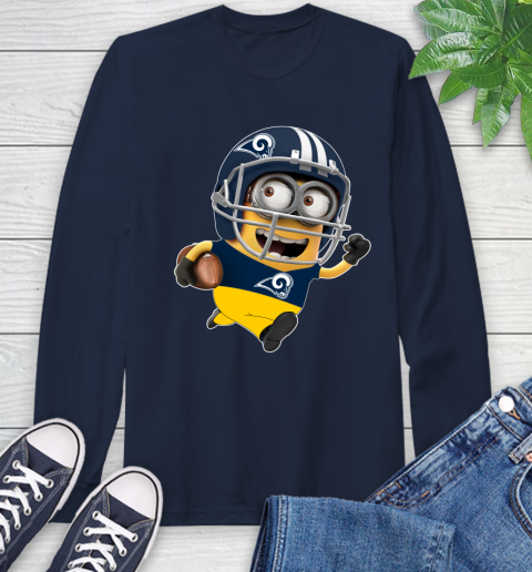 NFL Los Angeles Rams Minions Disney Football Sports Long Sleeve T-Shirt 4