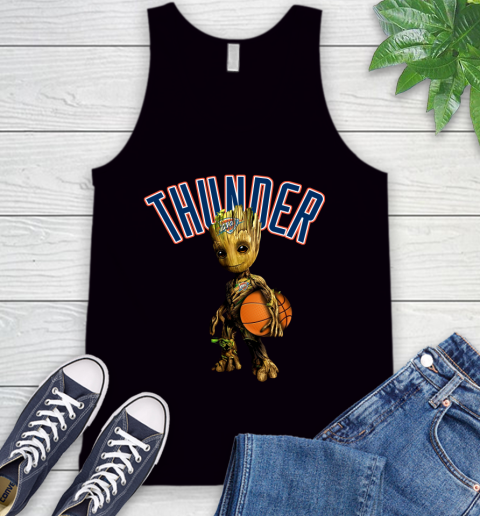 Oklahoma City Thunder NBA Basketball Groot Marvel Guardians Of The Galaxy Tank Top - Image 3