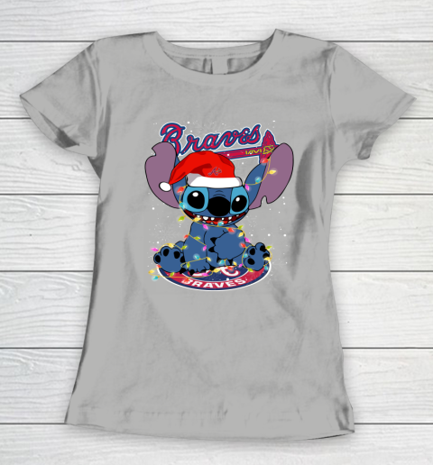 Atlanta Braves MLB noel stitch Baseball Christmas Women's T-Shirt 8