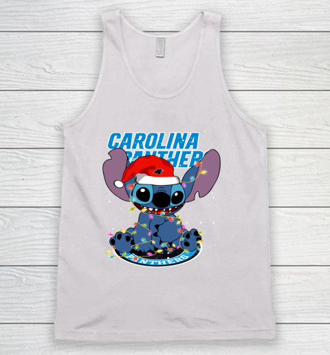 Carolina Panthers NFL Football noel stitch Christmas Tank Top