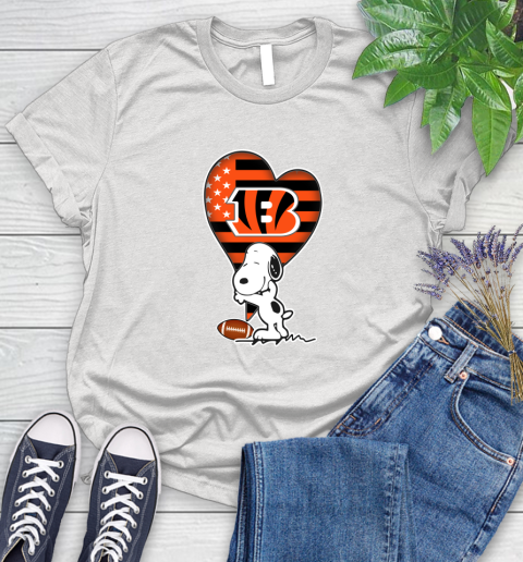 Cincinnati Bengals NFL Football The Peanuts Movie Adorable Snoopy Women's T-Shirt