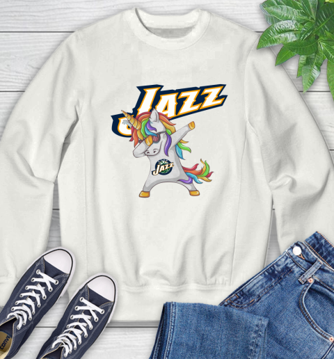 Utah Jazz NBA Basketball Funny Unicorn Dabbing Sports Sweatshirt