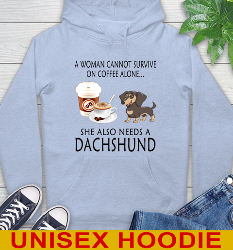 Women cannot survive on coffee alone she also need a DACHSHUND tshirt 18