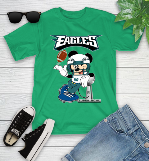 NFL Philadelphia Eagles Mickey Mouse Disney Super Bowl Football T Shirt Youth T-Shirt 6