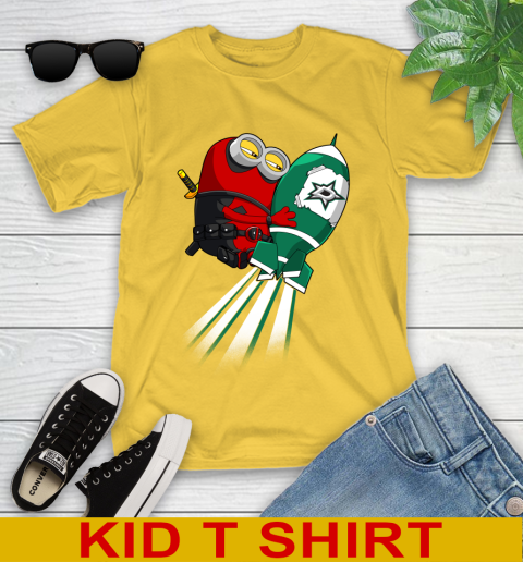 NHL Hockey Dallas Stars Deadpool Minion Marvel Shirt Youth T-Shirt 9