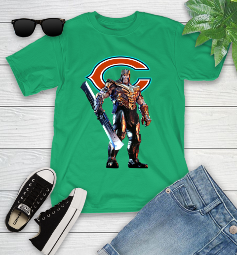 NFL Thanos Gauntlet Avengers Endgame Football Chicago Bears Youth T-Shirt 6