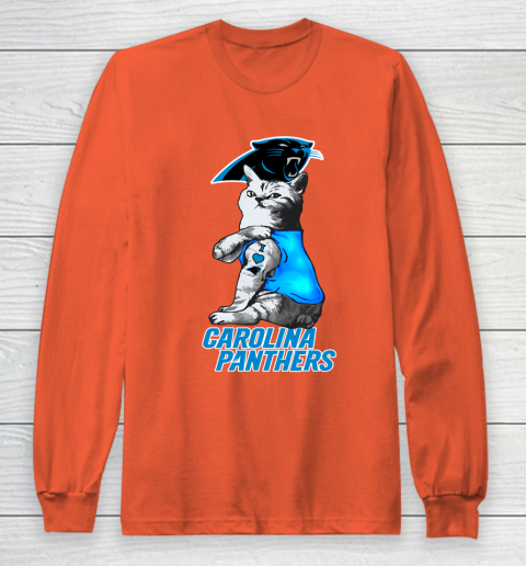 NFL Football My Cat Loves Carolina Panthers Long Sleeve T-Shirt 3