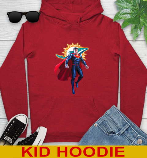 NFL Superman DC Sports Football Miami Dolphins Youth Hoodie 11