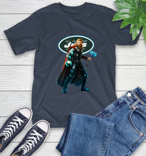 NFL Thor Avengers Endgame Football New York Jets T-Shirt 4