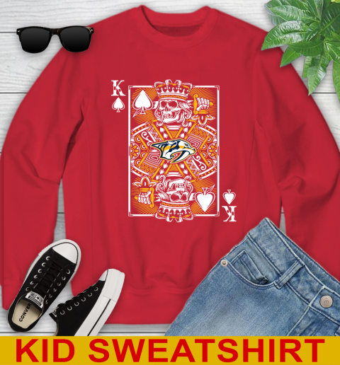 Nashville Predators NHL Hockey The King Of Spades Death Cards Shirt Youth Sweatshirt 7
