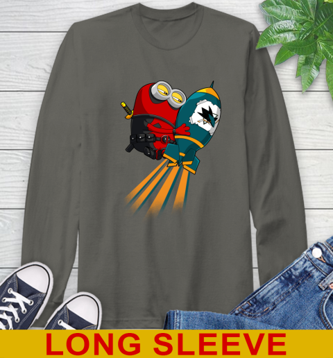 NHL Hockey San Jose Sharks Deadpool Minion Marvel Shirt Long Sleeve T-Shirt 10