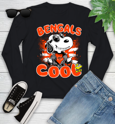 NFL Football Cincinnati Bengals Cool Snoopy Shirt Youth Long Sleeve