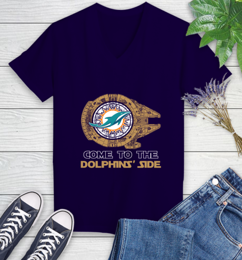 NFL Come To The Miami Dolphins Wars Football Sports Women's V-Neck T-Shirt 3