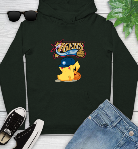 NBA Pikachu Basketball Sports Philadelphia 76ers Youth Hoodie 13