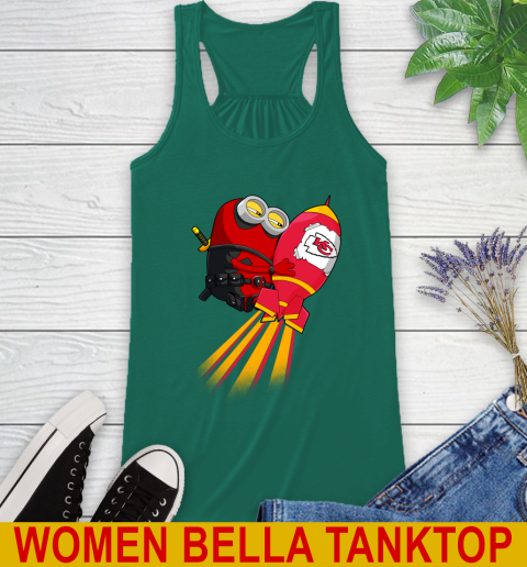 NFL Football Kansas City Chiefs Deadpool Minion Marvel Shirt Racerback Tank 5