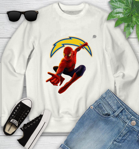 NFL Spider Man Avengers Endgame Football Los Angeles Chargers Youth Sweatshirt