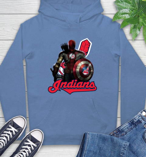 MLB Captain America Thor Spider Man Hawkeye Avengers Endgame Baseball Cleveland Indians Hoodie 11