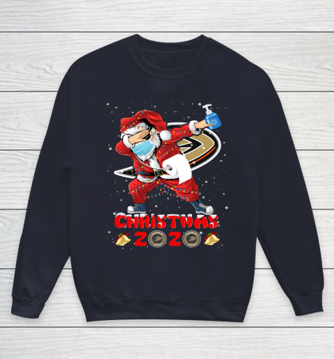 Anaheim Ducks Funny Santa Claus Dabbing Christmas 2020 NHL Youth Sweatshirt 2
