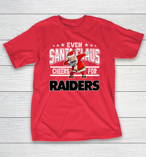 Oakland Raiders Even Santa Claus Cheers For Christmas NFL T-Shirt 9