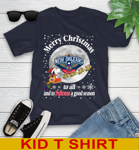 New Orleans Pelicans Merry Christmas To All And To Pelicans A Good Season NBA Basketball Sports Youth T-Shirt 2