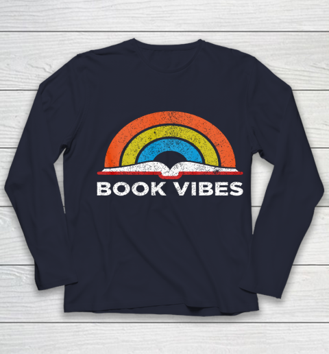 Reading Rainbow t shirt Vintage Retro Book Vibes Rainbow Gift for Reading Lovers Youth Long Sleeve 2