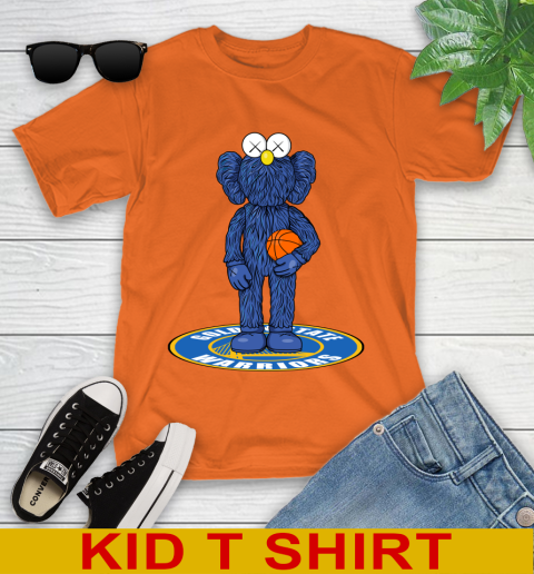 NBA Basketball Golden State Warriors Kaws Bff Blue Figure Shirt Youth T-Shirt 7