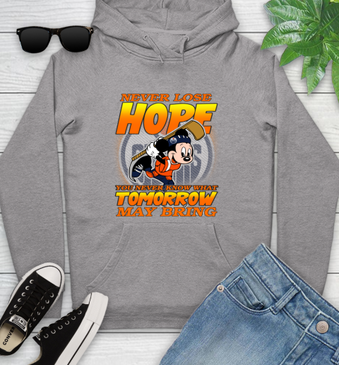 Edmonton Oilers NHL Hockey ootball Mickey Disney Never Lose Hope Youth Hoodie 6