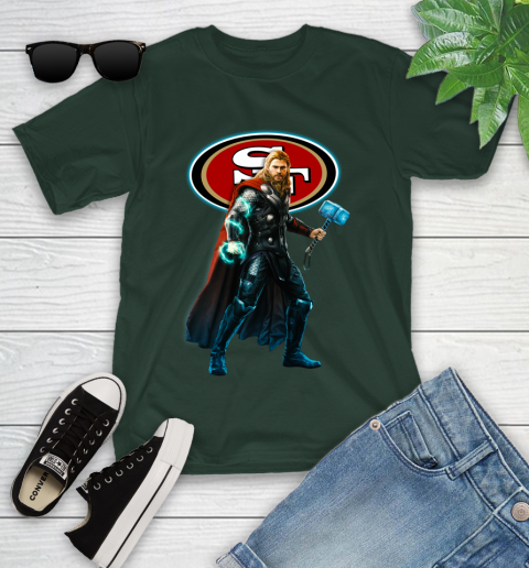 NFL Thor Avengers Endgame Football San Francisco 49ers Youth T-Shirt 5