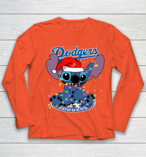 Los Angeles Dodgers MLB noel stitch Baseball Christmas Youth Long Sleeve 2
