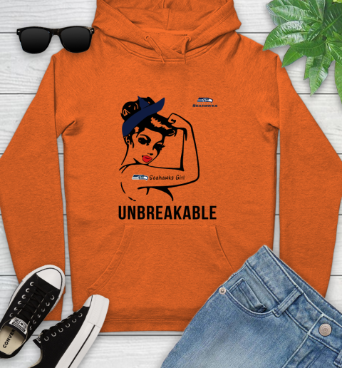 NFL Seattle Seahawks Girl Unbreakable Football Sports Youth Hoodie 3