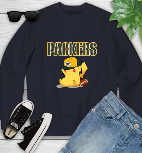 NFL Pikachu Football Sports Green Bay Packers Youth Sweatshirt 3