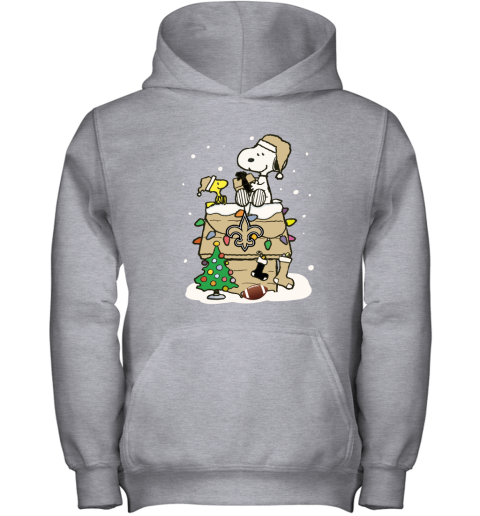 kt25 a happy christmas with new orleans saints snoopy youth hoodie 43 front sport grey