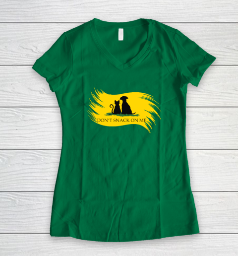 Don't Snack on Me Funny Cats Dogs, Pet Women's V-Neck T-Shirt 3